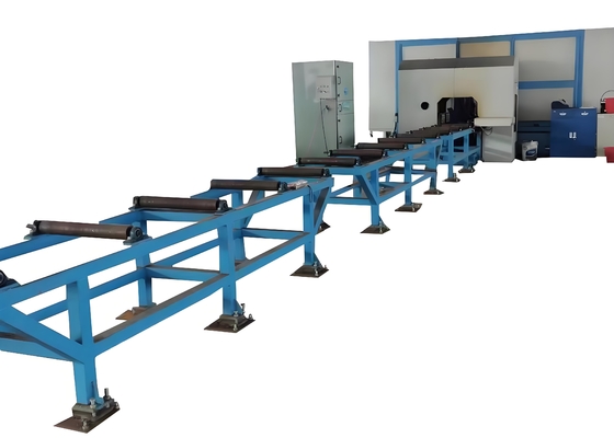 2 KW Σερβοκινητήρας τρυπών Infeed CNC H-Beam τρυπών Shearing και Tapping Machine Line 500 × 500mm Μέγεθος