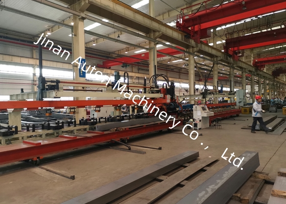 4-9mm πάχος πλάκας φορτηγό δοκάρι CNC Punching Production Line 4000-12000 mm μήκος του εργασιακού τμήματος