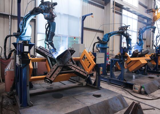 46m/Min Rotation Speed Tower Foot Welding Robot 4500*3500*3000mm Overall Machine Dimension